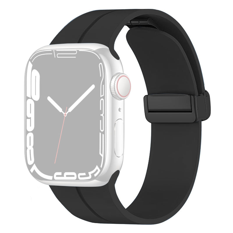 For Apple Watch Ultra Ultra 2 49mm Series 9 8 7 45mm Series 6 5 4 SE (2022) (2023) SE 44mm Series 3 2 1 42mm Magnetic Folding Buckle Silicone Watch Band Replacement Wristband Strap Bracelet For Apple Watch Ultra Ultra 2 49mm Series 9 8 7 45mm Series 6 5 4 SE (2022) (2023) SE 44mm Series 3 2 1 42mm Magnetic Folding Buckle Silicone Watch Band Replacement Wristband Strap Bracelet